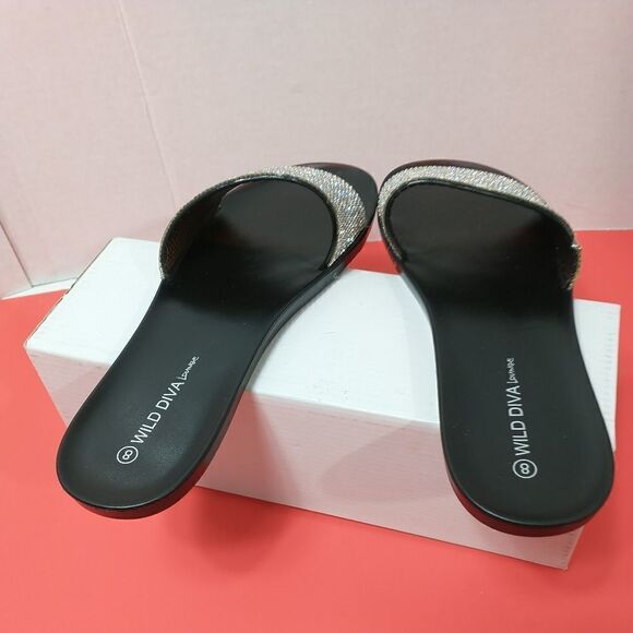 Women's Jelly Rhinestones Slipper Slide Sandals Wild Diva Size 8 - Picture 6 of 7